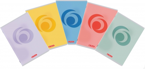 Caiet A5 80 file, hartie 70g/mp FSC mix, dictando, Rainbow, diverse culori, Herlitz